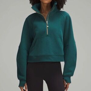 Lululemon Half Zip Scuba Funnel Neck in Storm Teal M/L